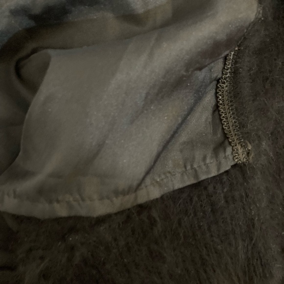 Stunning 80’s black angora cardigan sweater. silk flowers beading. Handmade 210 - Picture 6 of 7